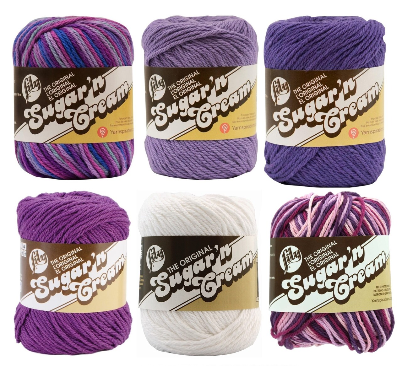 Lily Sugar 'n Cream Yarn - 100% Cotton - Assortment - (Garden Party)